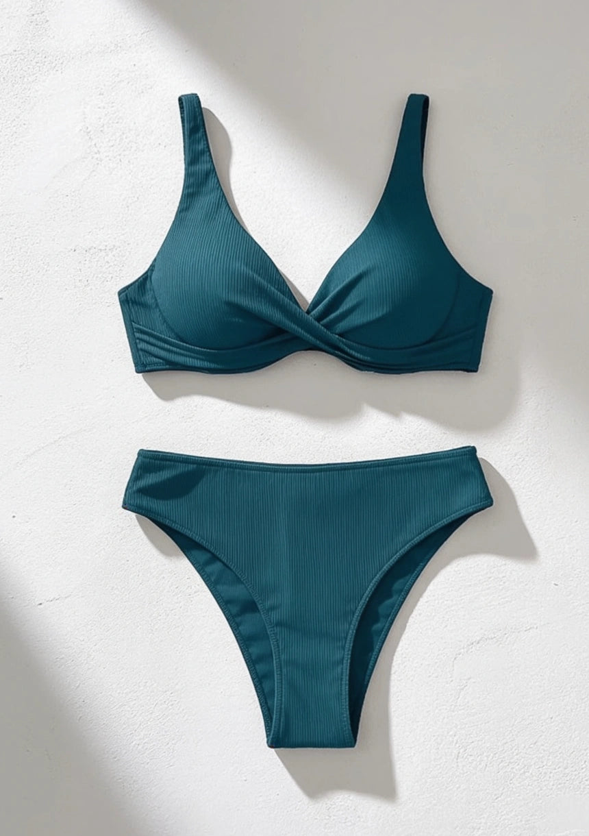 Dwuczęściowy strój kąpielowy bikini z przekładanym biustonoszem