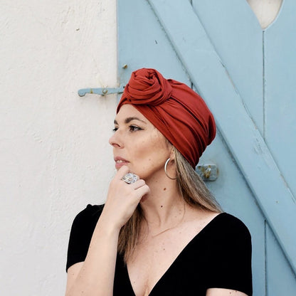 Czerwony Chusta na głowę typu turban