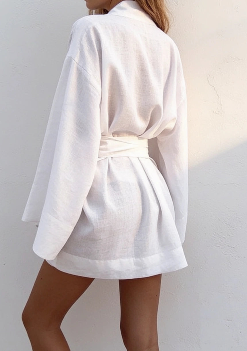 Sukienka letnia mini typu kimono