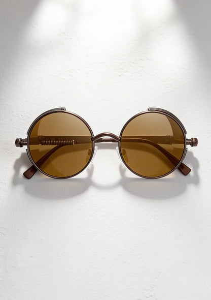 Okrągłe okulary przeciwsłoneczne w stylu steampunk