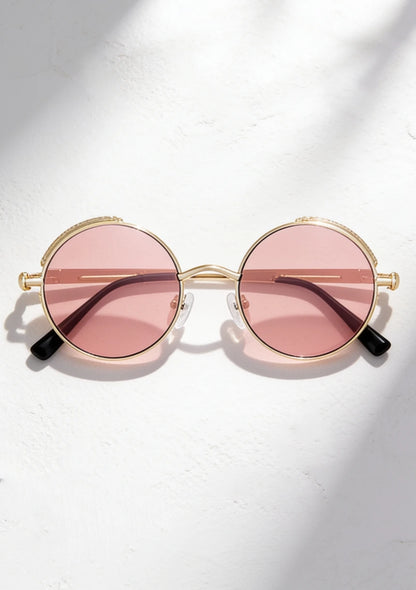 Okrągłe okulary przeciwsłoneczne w stylu steampunk