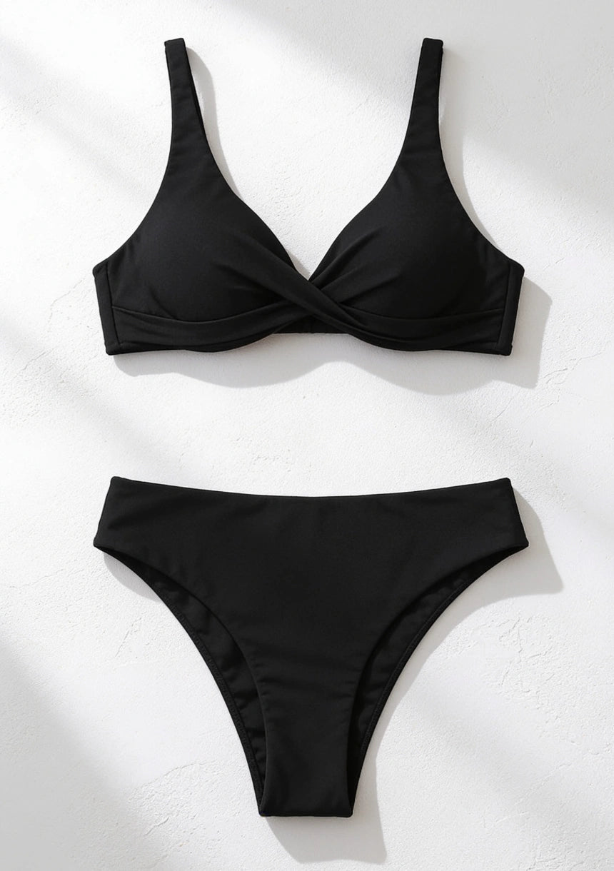 Dwuczęściowy strój kąpielowy bikini z przekładanym biustonoszem