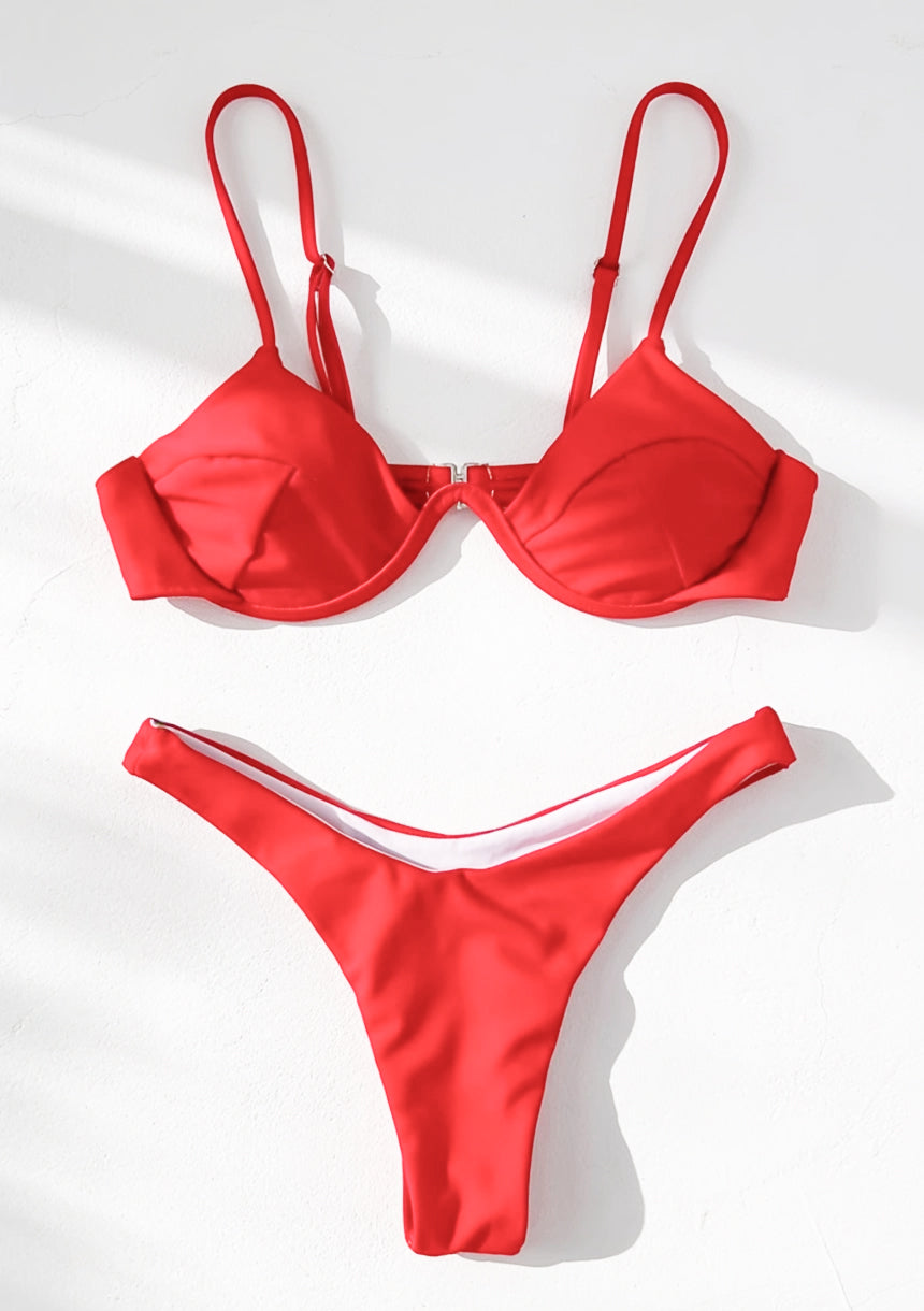 Dwuczęściowy strój kąpielowy bikini z biustonoszem typu plunge