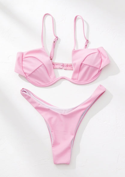 Dwuczęściowy strój kąpielowy bikini z biustonoszem typu plunge