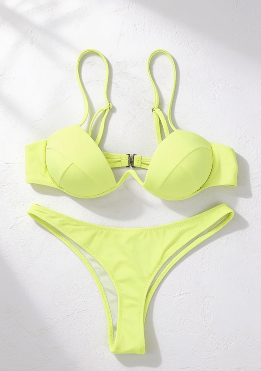 Dwuczęściowy strój kąpielowy bikini z biustonoszem typu plunge