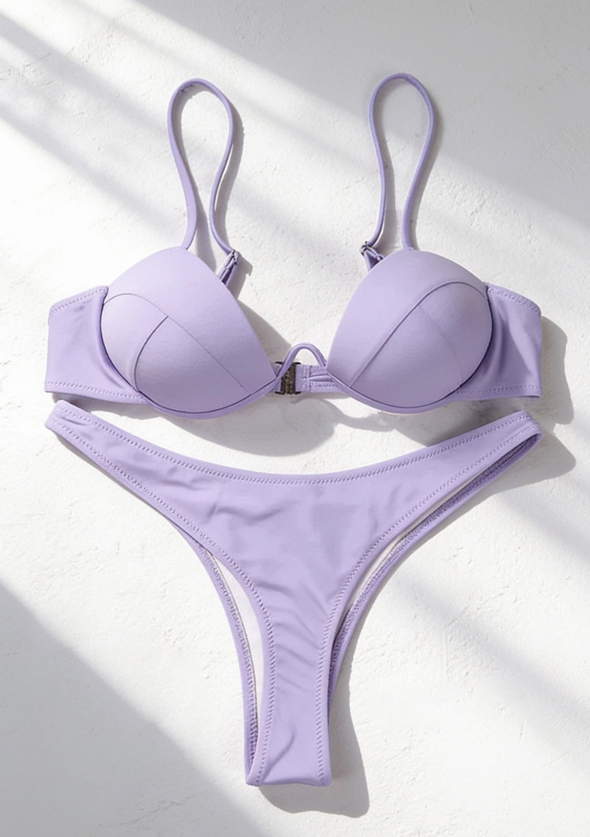 Dwuczęściowy strój kąpielowy bikini z biustonoszem typu plunge