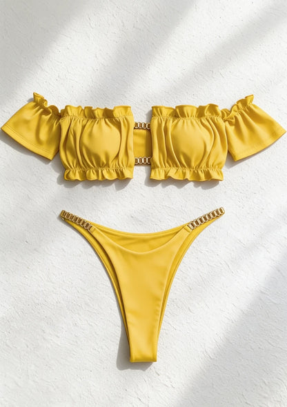 Dwuczęściowy strój kąpielowy bikini z rękawkami