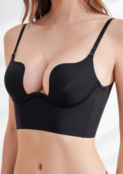 Biustonosz push-up z obniżonym zapięciem