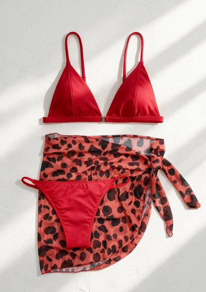 Dwuczęściowy strój kąpielowy bikini z pareo